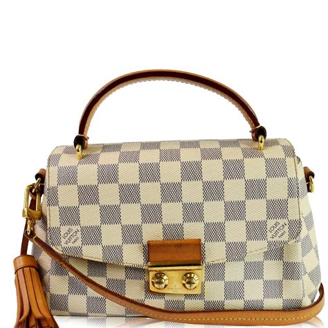 louis vuitton croisette damier azur satchel crossbody bag white|Louis Vuitton damier azur canvas.